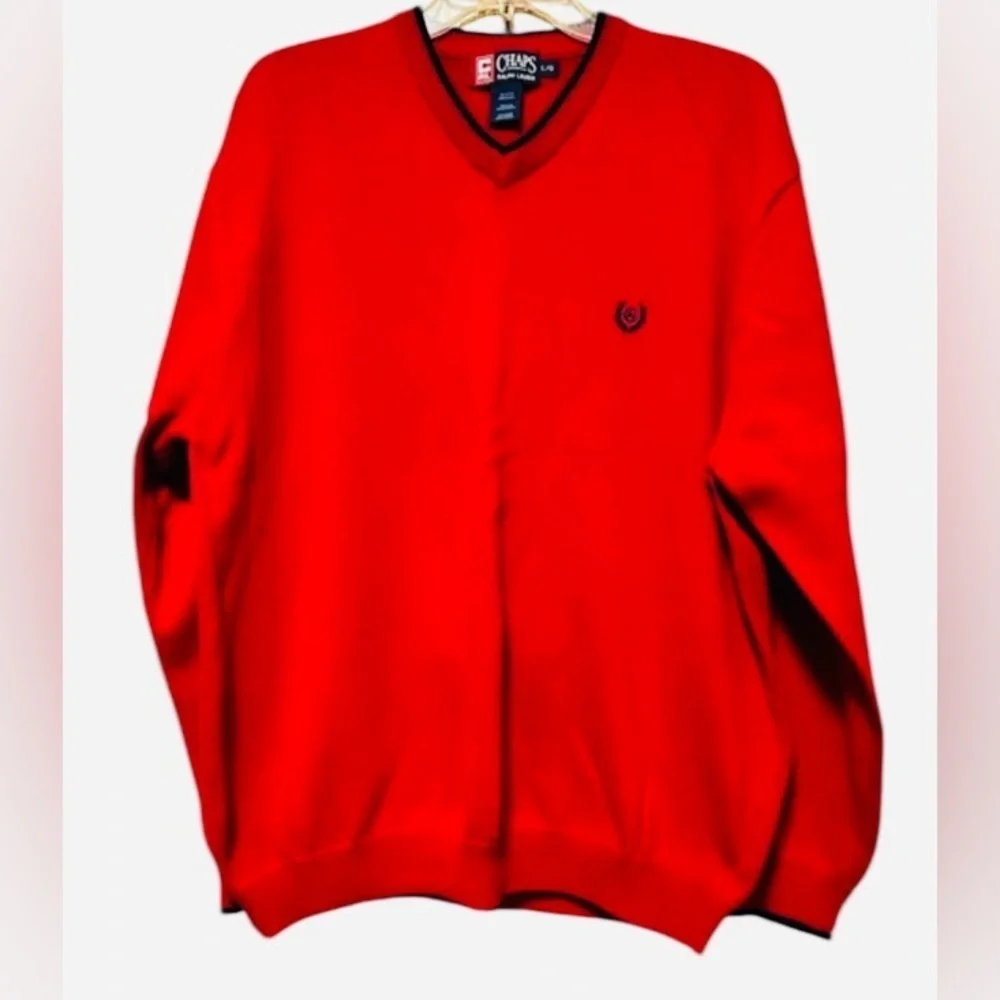 Chaps Vibrant Red Cotton Cashmere Sweater XXL